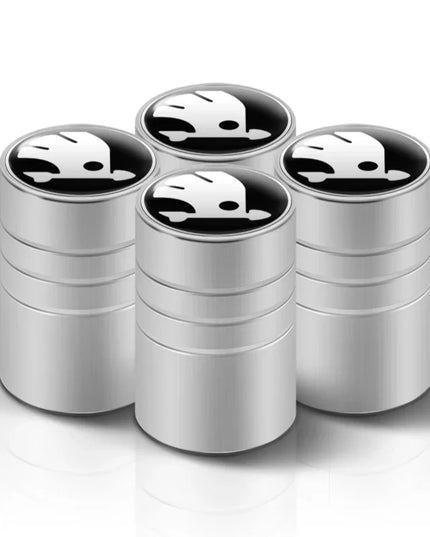 4PC Metal Car Badges Wheel Tire Valve Caps Covers Auto Accessories For Skoda S Kodiaq Octavia 2 3 Yeti Karoq Rapid Fabia VII VRS