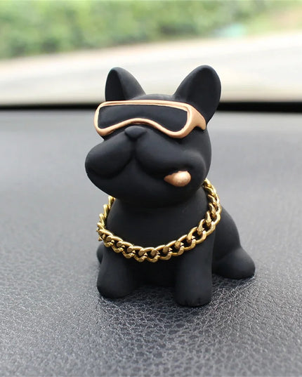 Wear-resistant Bulldog Car Ornaments Feel Comfortable Resin Material Car Dashboard Decoration Car Accessories Interior Decor