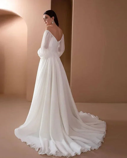 Elegant Puff Sleeve White Maxi Dresses Women Evening Party Outfit 2024 Autumn Off Shoulder Strapless Backless Floor-Length Dress