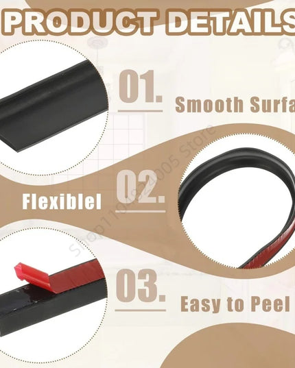 Self-Adhesive Silicone Bathroom Retention Water Retaining Strip Bendable Bathroom Door Washing Machine Shower Dam Barrier