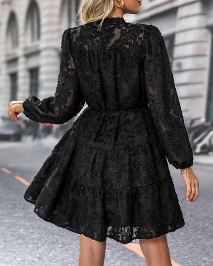 JIM & NORA  Autumn Maxi Dress For Women Casual Hollow Crochet Bohemian Long-Sleeve Loose Beach Robe Ladies Holiday Fall Vestidos