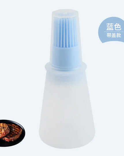 Silicone Oil Bottle Brush Oil Dispenser Bottle With Barbecue Brush High Temperature Resistant Basting Brush Kitchen BBQ Tools