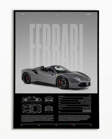 Black & White Famous Cars Posters Classic Car Photography Print Man Cave Canvas Painting Wall Art Pictures for Home Decoration