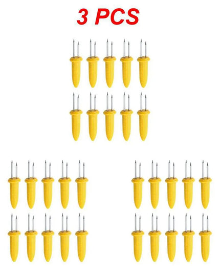 Stainless Steel Corn Forks Skewer Small BBQ Camping Corn Holders Heat-resistant Kitchen Accessories Outdoor Barbecue Tool