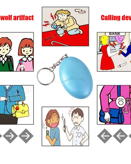 Cheap Self Defense Alarm 120dB Egg Shape Girl Women Security Protect Alert Personal Safety Scream Loud Keychain Emergency Alarm