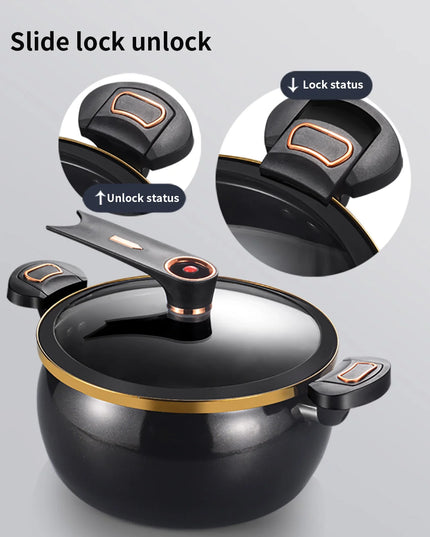 1 Piece Chubby Micro-Pressure Pot Household 7L Large Capacity 26cm Stew Pot Multi-Functional Non-Stick Pot Induction Cooker Gas Suitable