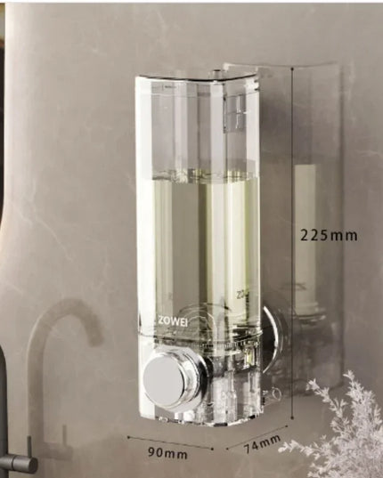 Wall-Mounted Soap Dispenser No-Drill Suction Cup Plastic Lead-Free Independent Installation Bathroom Accessories Battery-Free