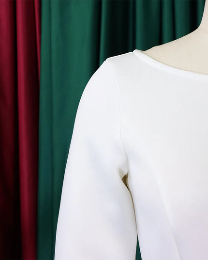 Elegant Party Dress for Woman 2024 Modern O Neck Three Quarter Sleeve High Waisted A Line Mid Calf Birthday Dinner Wedding Cloth