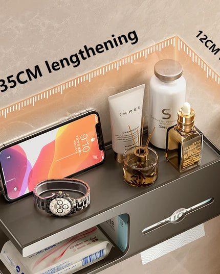 Toilet Paper Holder Wall-Mounted Carbon Steel Toilet Paper Holder Tissue Rack Bathroom Tissue Holder Bathroom Accessories