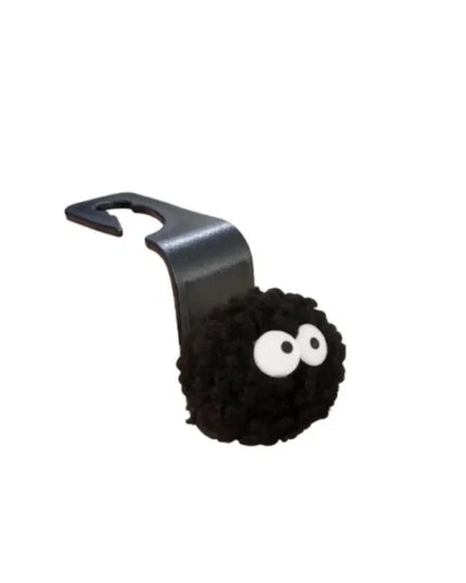 Cute Little Coal Ball Car Seat Back Hook Storage Car Headrest Organizer Food Bag Handbag Car Decoration Clothes Hanger