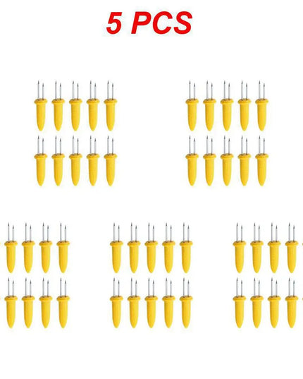 Stainless Steel Corn Forks Skewer Small BBQ Camping Corn Holders Heat-resistant Kitchen Accessories Outdoor Barbecue Tool