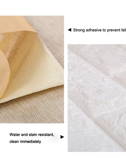 70cmx2m Meter Foam 3D Wall Stickers Self Adhesive Panel Home Decor Living Room Bedroom House Decoration Bathroom Brick Wallpaper
