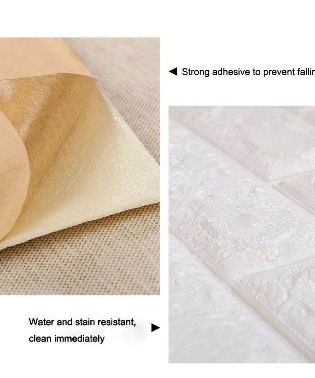 70cmx2m Meter Foam 3D Wall Stickers Self Adhesive Panel Home Decor Living Room Bedroom House Decoration Bathroom Brick Wallpaper