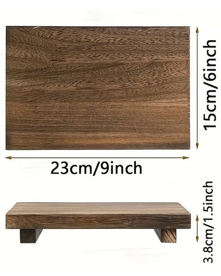 Wood Tray Pedestal Stand Bathroom Decor Wooden Vanity Hands Soap Scented Candle Storage Holder Tray Kitchen Seasoning Holder