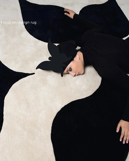 French Retro Bedroom Decor Stripe Carpet Minimalist Carpets for Living Room Home Art Plush Floor Mat Large Area Thickened Rug