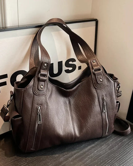 Soft Interior Compartment Shoulder Bags 2025 High Quality Contrasting Colors Bags for Women Fashion Zipper Pu Women's Handbags