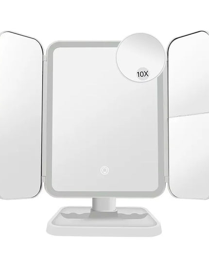 Trifold Makeup Mirror LED Lights Dorm Dressing Mirror Beauty Light up your fill light with Smart Complementary Makeup Mirror Tri