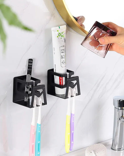 2pcs Stainless steel toothbrush holder without punching, bathroom wall mounted