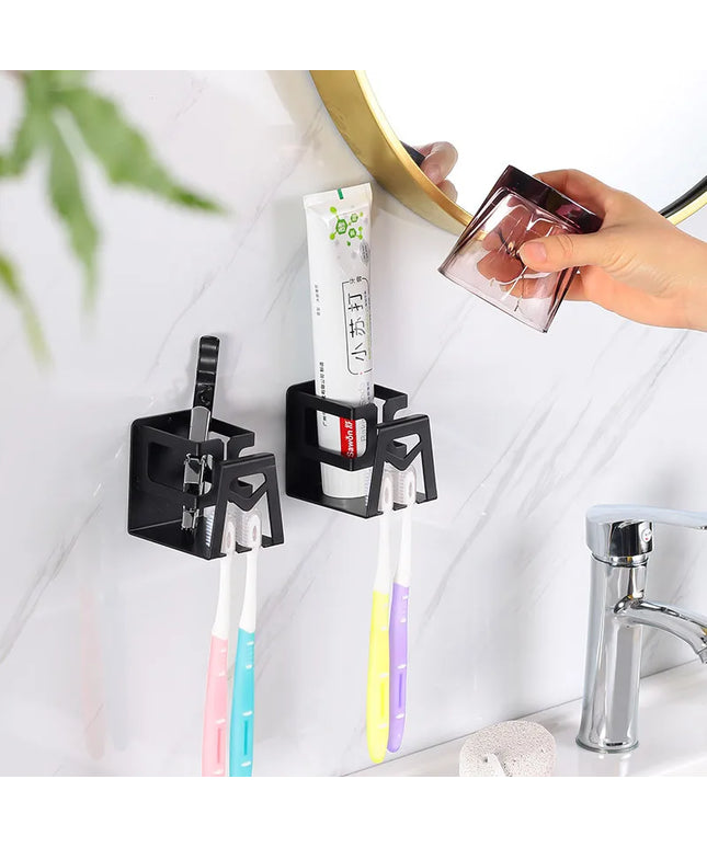 2pcs Stainless steel toothbrush holder without punching, bathroom wall mounted