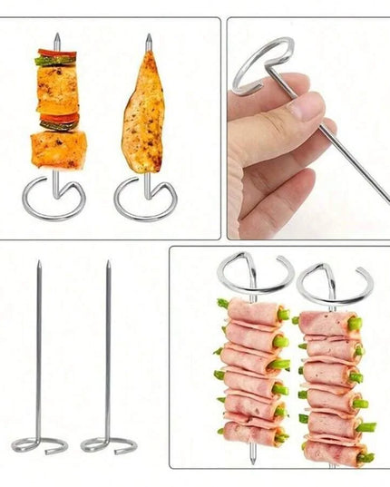 10/20/30pcs Kabob Skewers Stainless Steel Sticks For Grilling Reusable Kebab Tool Barbecue Stainless Steel BBQ Stick Chicken