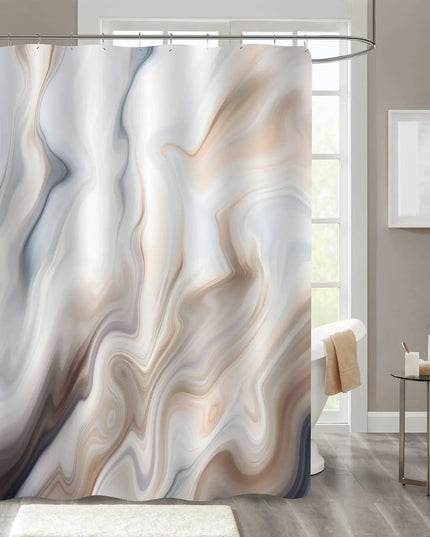 Grey Gold Marble Ink Texture Shower Curtain Set Abstract Modern Shower Curtain for Bathroom Decor Waterproof Washable Fabric