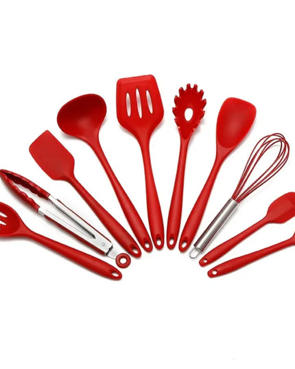 10 PCS Silicone Cookware Set Kitchen Cooking Tools Baking Tools Tableware Silicone Shovel Spoon Scraper Kitchen Accessories