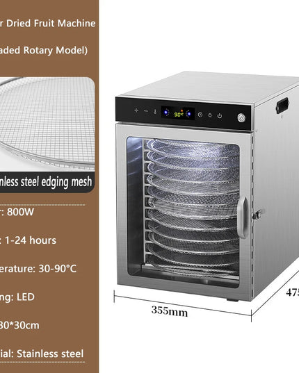 10/12/16 Layers Rotation Home Fruit Air Dryer Vegetable Snacks Meat Medicinal Materials Fruit Smart and Commercial Dehydrator
