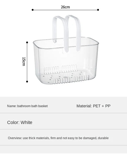 Transparent Portable Bath Basket Storage Basket Bathroom Toilet Shower Basket