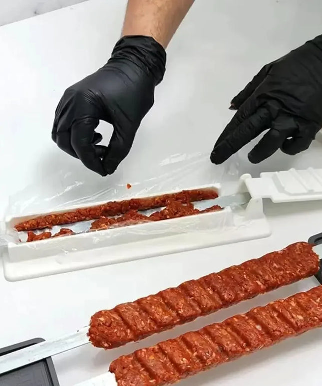 Single Row Kebab Maker Bbq Meat Skewer Machine Kebab Press Maker Reusable Plastic Bbq Skewer Maker Kebab Preparation BBQ Tool