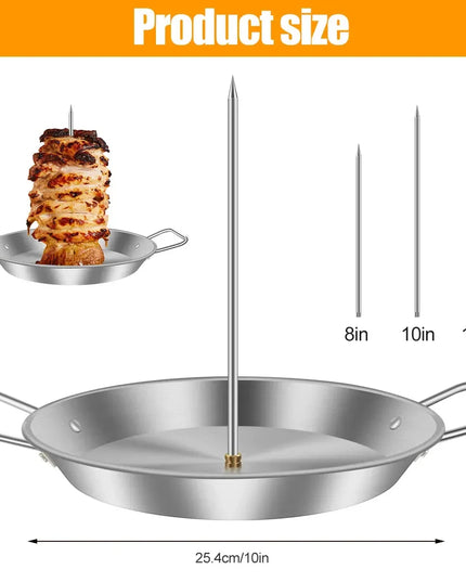 BBQ Vertical Meat Skewer Stainless Steel Roasting Meat Spit Skewers Brazilian Spikes Barbecue Grilling Rack Kitchen Accessories