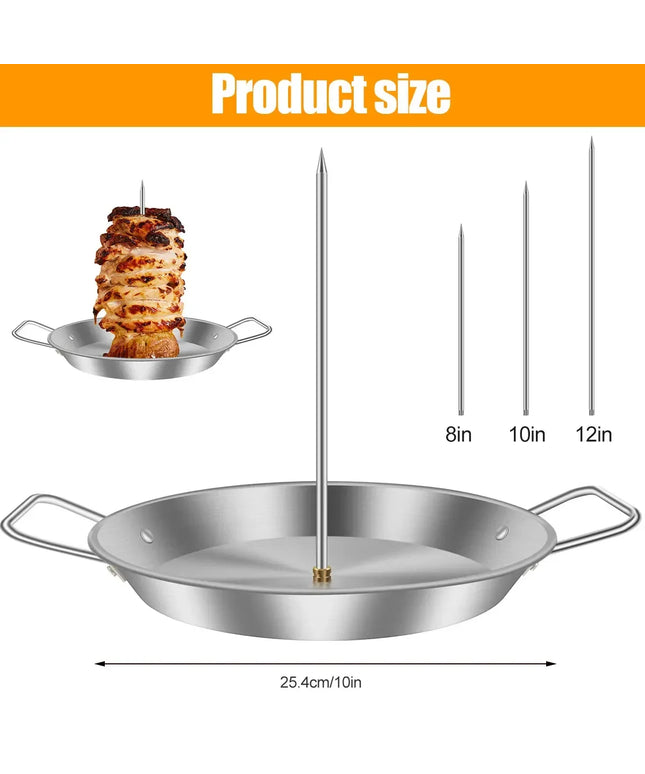 BBQ Vertical Meat Skewer Stainless Steel Roasting Meat Spit Skewers Brazilian Spikes Barbecue Grilling Rack Kitchen Accessories