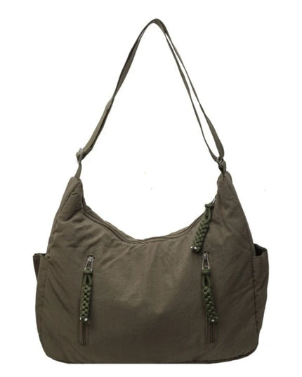 Trendy Women's Soft Cloth Shoulder Bag Solid Color Student 2025 Spring Y2k Casual Style Big Handbags Crossbody Bags for Women