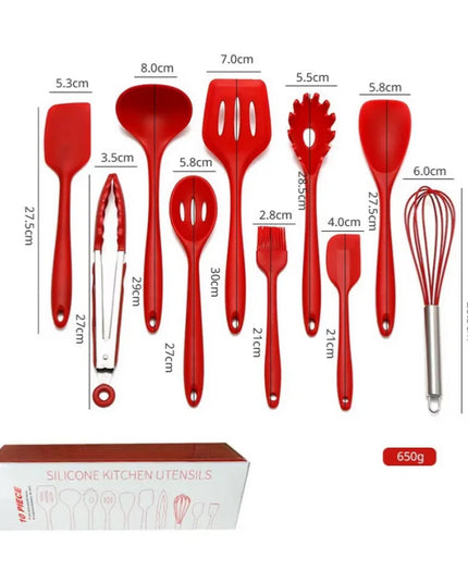 10 PCS Silicone Cookware Set Kitchen Cooking Tools Baking Tools Tableware Silicone Shovel Spoon Scraper Kitchen Accessories