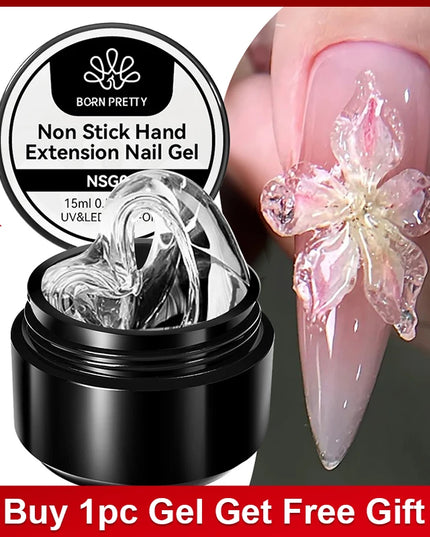BORN PRETTY 15ml Clear Non Stick Hand Extension Gel 3D Shaping Sculpting Carving Nail Art Solid Hard Gel for Fake Nail