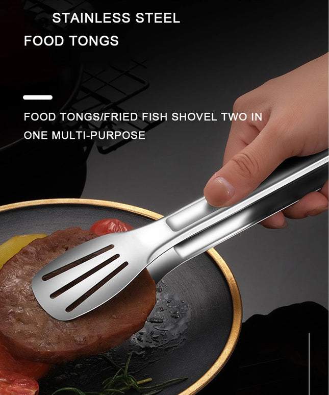 Stainless Steel Food Tongs Barbecue Tongs Meat Salad Steak Food Serving Clip Tweezers Long BBQ Cooking Tongs Kitchen Utensils