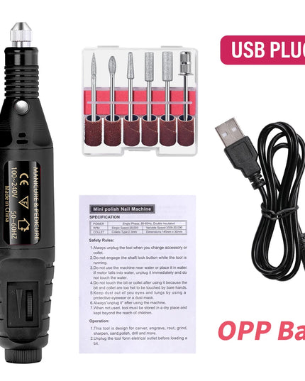 YIKOOLIN Strong Function Nail Drill Machine Set Electric Nail Sander Gel Polish Remover Tools Driller Manicure Nail Accessories