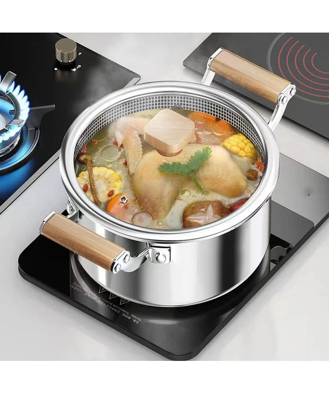 316L Stainless Steel Soup Pot Wok Honeycomb Non-stick Pot with lid Frying Pan Home Hot Pot Induction Cooker Gas Stove Universal