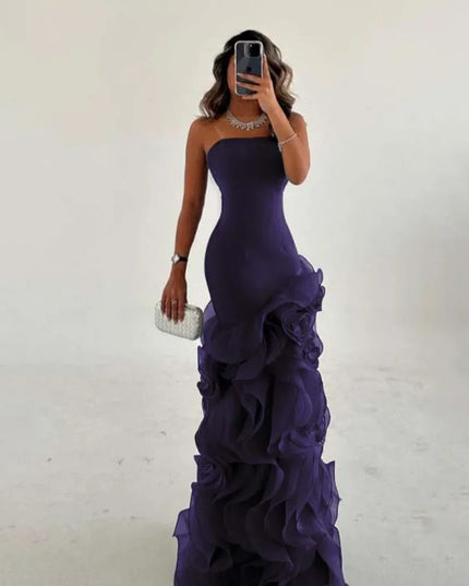 RFYR Asymmetrical Prom Gown Tiered Layers Party Dress for Women Mermaid Evening Dresses Formal Occasion Dresses Customized