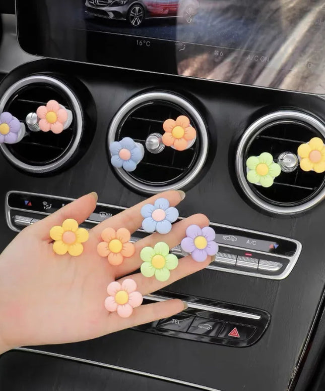6/3/1PC Set Flower Car Outlet Vent Clip Small Daisy Air Conditioning Clip Car Interior Decoration Aromatherapy Perfume Clip Gift