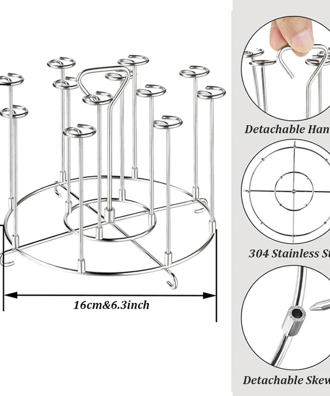 12Pcs Stainless Steel Air Fryer Oven  Barbecue Stick Kitchen BBQ Skewer Grill Reusable Baking Stick Needle Kebab Cooking Tool