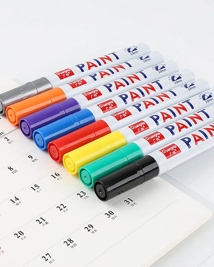 Car Paint Pen Waterproof Car Wheel Tire Oily Painting Mark Pen Auto Rubber Tyre Tread CD Metal Permanent Paint Marker