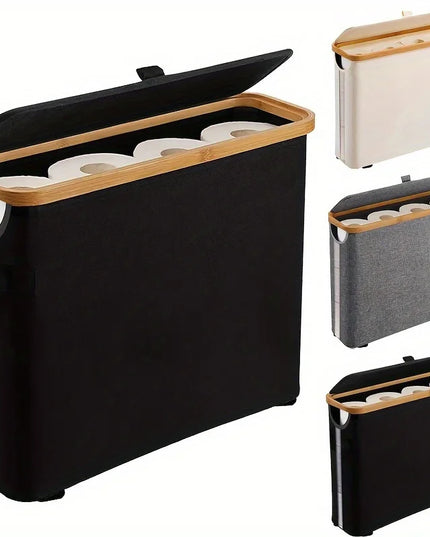 Bohemian Toilet Paper Holder - Modern Bathroom Organizer Container, Hand Towel Organizer, Laundry Basket