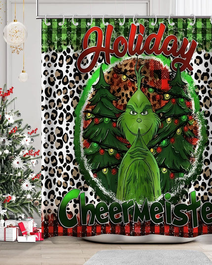 Christmas Cartoon Bathroom  Shower Curtain  Waterproof fabric bathroom Curtain With 12 Hooks Sunflower Home Deco Free Ship