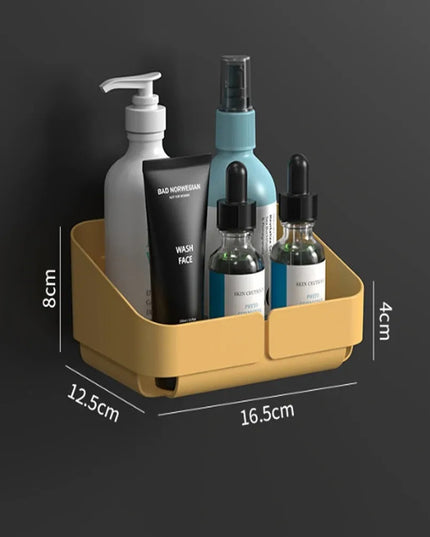 Bathroom  Kitchen Convenience Rack Shelf Makeup Storage Organizer Cosmetics Shampoo Rack Shower Shelf Wall Spice No Drilling