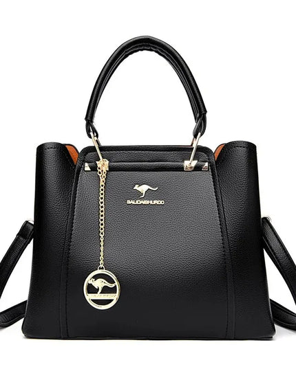 Fashion Women Soft PU Leather Handle Handbag Designer Shoulder Crossbody Bag Ladies Large Capacity Shopping Messenger Tote Bag