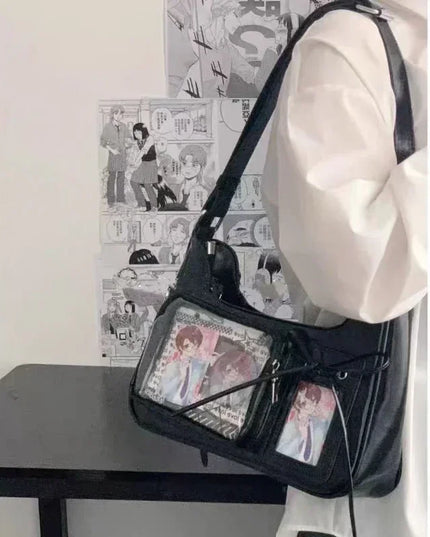 Y2k Harajuku Shoulder Bag Women Korean Transparent Ita Bag School Crossbody Bag Female Japanese Designer Preppy Handbag Purse