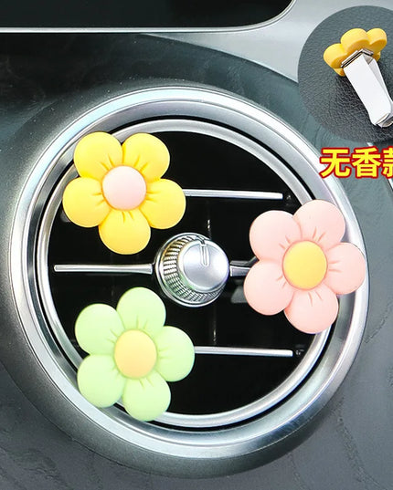 6/3/1PC Set Flower Car Outlet Vent Clip Small Daisy Air Conditioning Clip Car Interior Decoration Aromatherapy Perfume Clip Gift