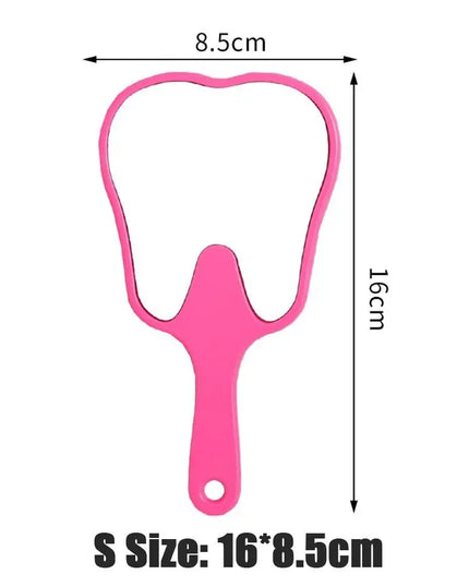 1PC Tooth Shaped Handheld Mirror Cute Makeup Mirror Durable High Definition Dental Mirrors Gifts