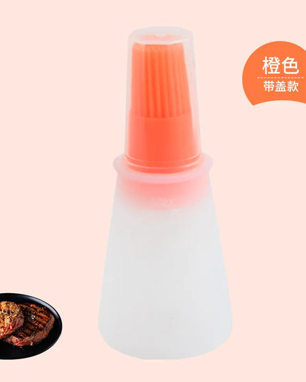 Silicone Oil Bottle Brush Oil Dispenser Bottle With Barbecue Brush High Temperature Resistant Basting Brush Kitchen BBQ Tools