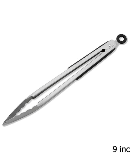 9/12/14/16 Inch BBQ Grilling Tong With Lock Stainless Steel Salad Bread Serving Tong Non-Stick BQ Tong Utensil Cooking Clip New